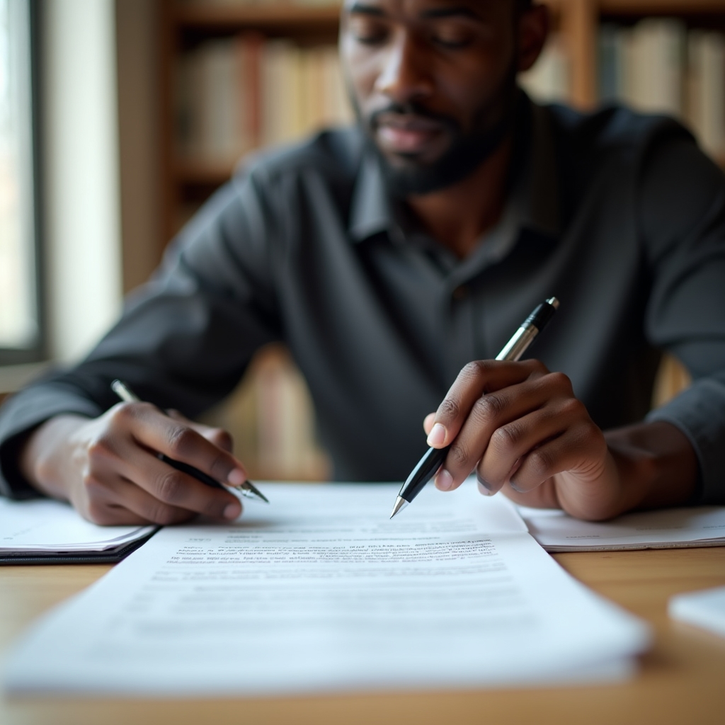 Open government document about state pension on a library reading desk